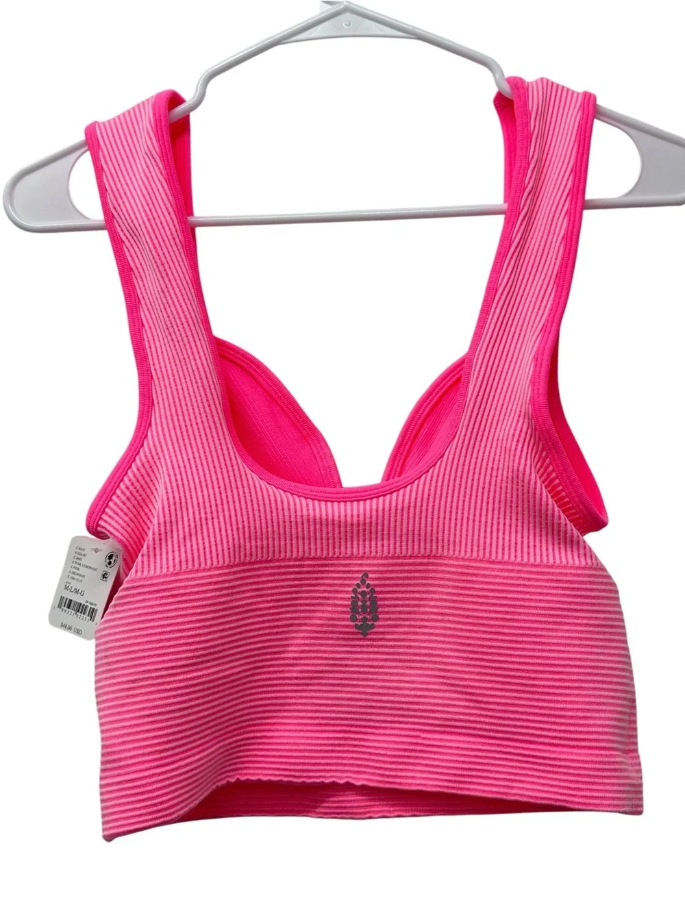 NWT Free People Perfectly Plaited V-Neck Tank in Pink Lemonade